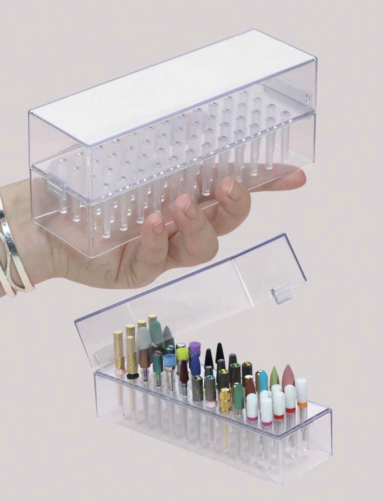 48holes Nail Drill Bits Storage Box