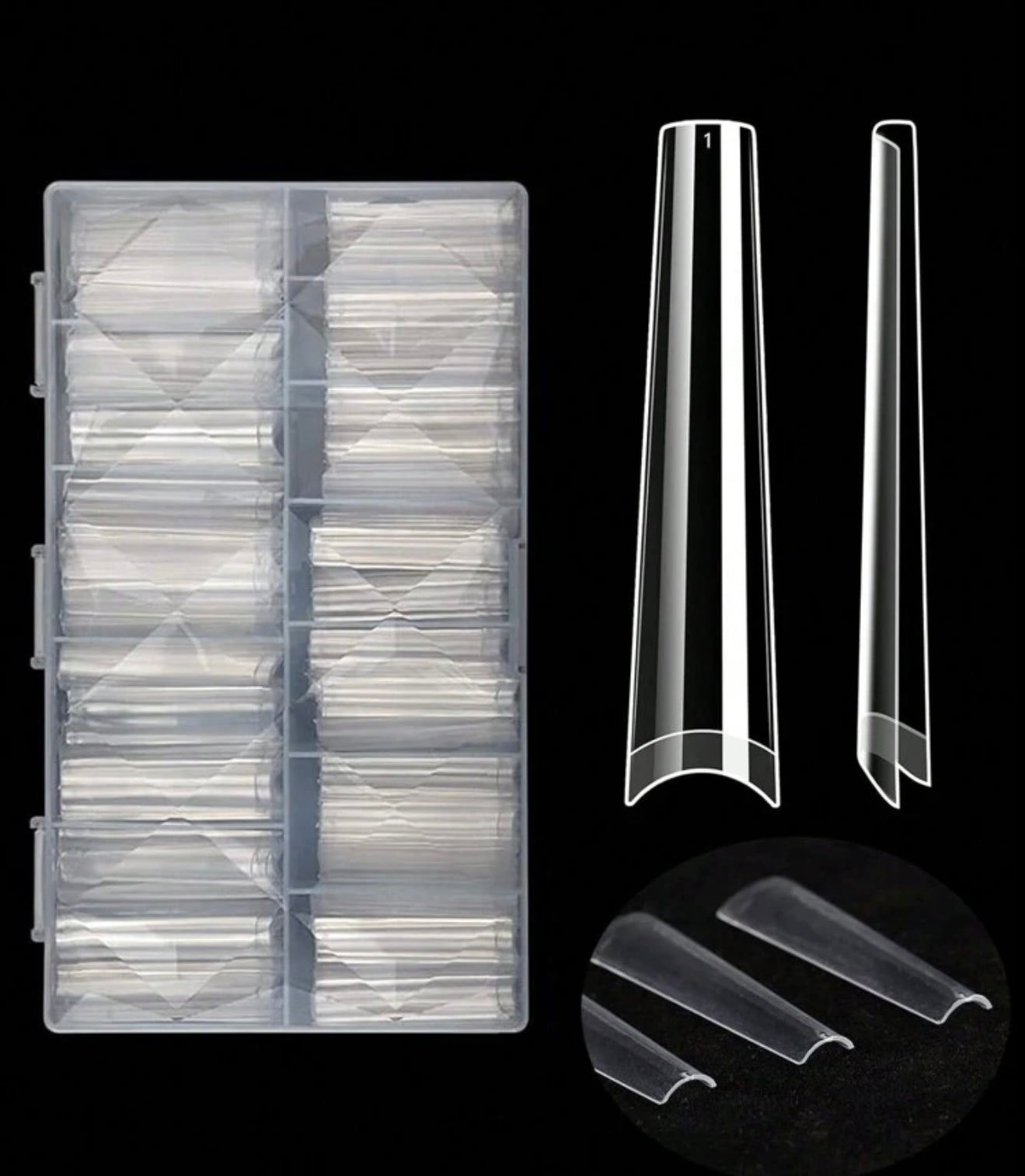 504Pcs No C Curve Clear Nail Tips