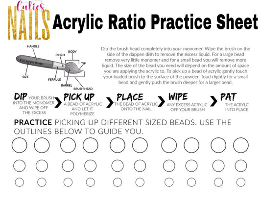 Acrylic Ratio Practice Sheet