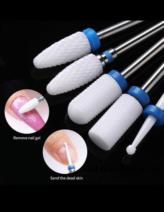 5Pcs/Set Ceramic Tungsten Carbide Nail Drill Bit